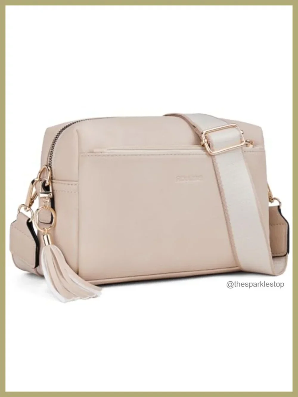Vegan PU Leather Crossbody Bag with Triple Zip, Phone Pocket & Card Slots